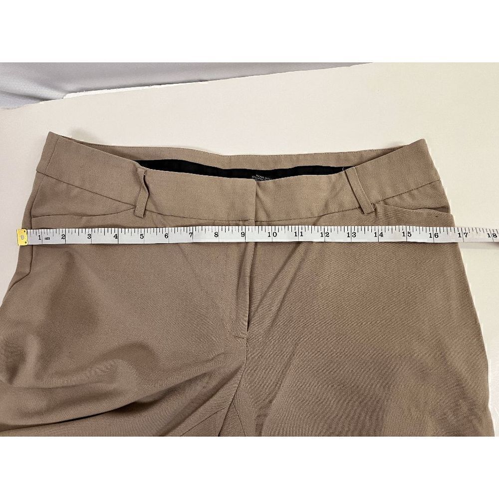 Womens Mid waist Flat Front Ankle Length Chino Dress Pants Khaki Size 6 - Picture 3 of 9